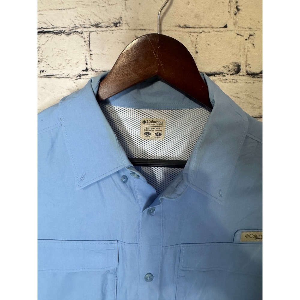 Columbia PFG‎ Performance Fishing Gear Blue Button Up Shirt Men's Size Large - Picture 3 of 9